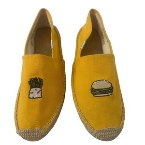 SOLUDOS x Jason Polan Burger & Fries Slip On Espadrille Flats Size 10 🍔 🍟